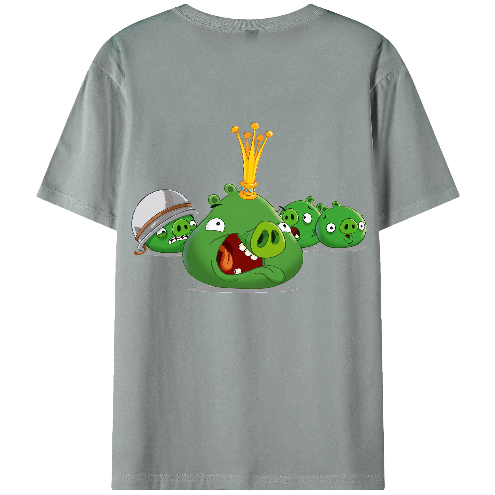 （画像用） Angry Birds アングリーバード 綿100％ メンズ半袖Tシャツ（バックプリント） 通気性